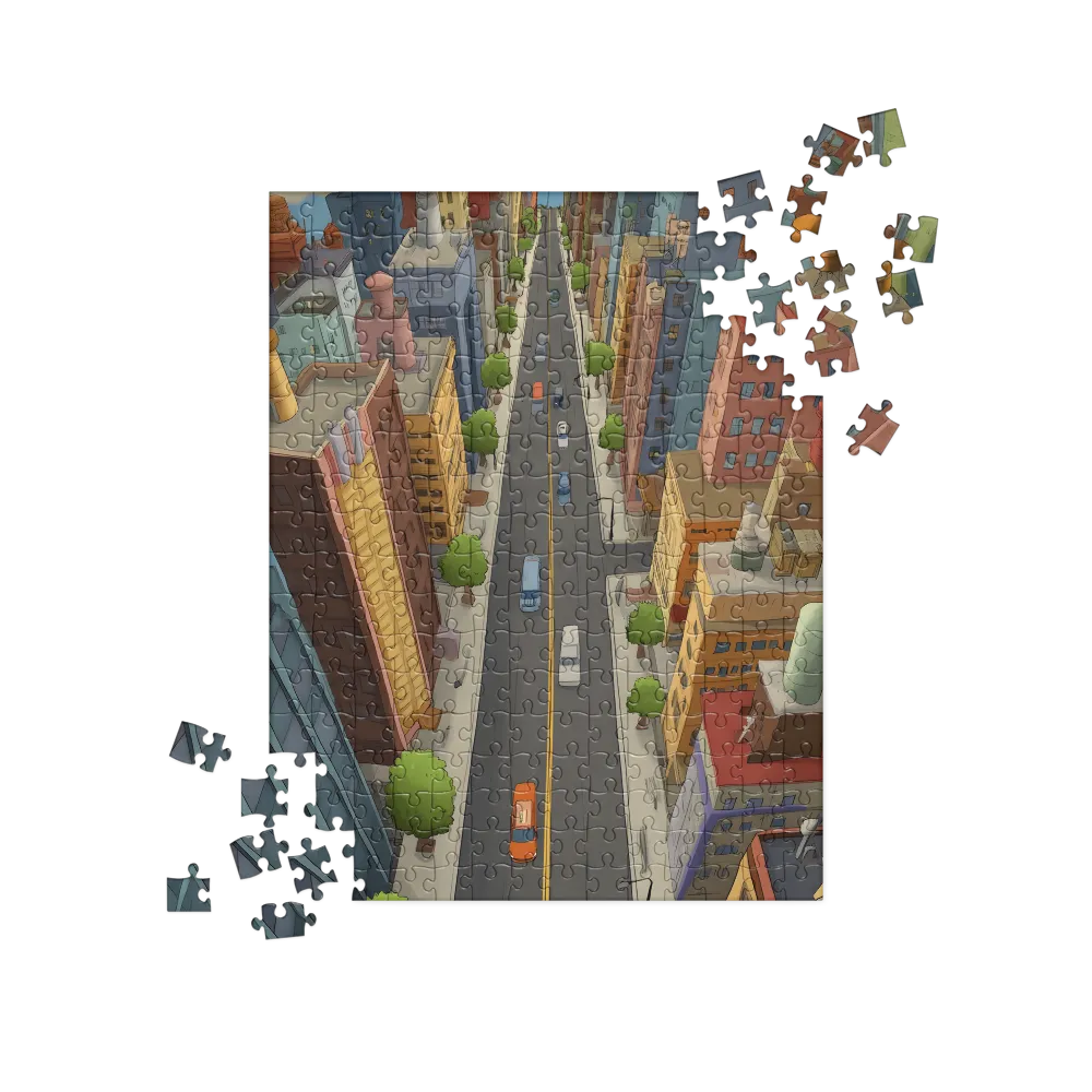 Aerial Whimsy: A Colorful Cityscape | Jigsaw Puzzle | 252/520 pieces