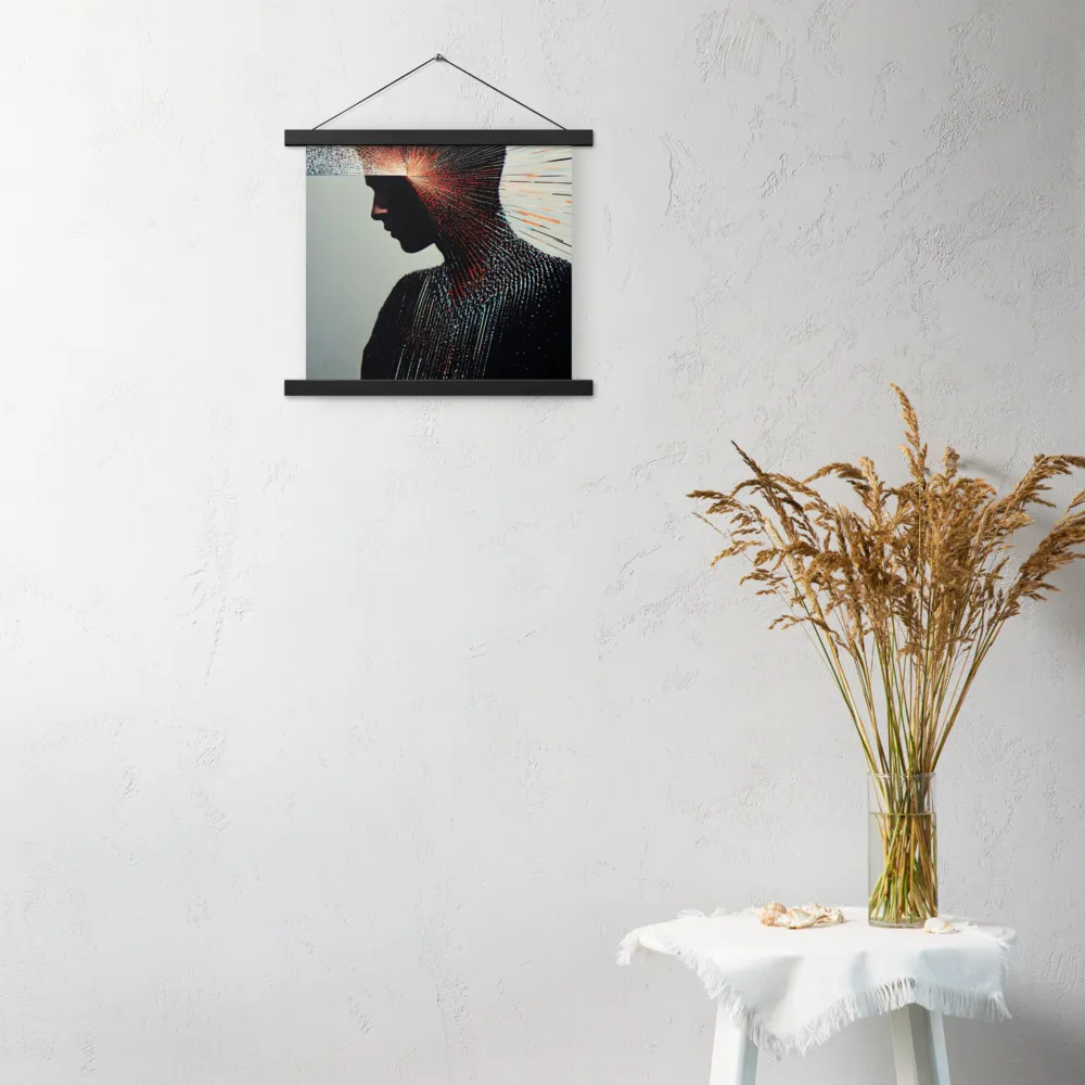 Radiant Reflection: An Abstract Journey of Thought | Poster With Black Wood Hanger | 14″×14″