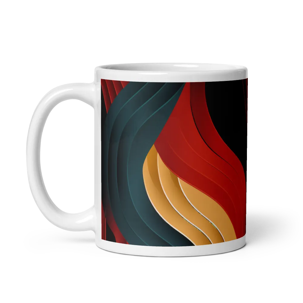 Dynamic Waves of Color | Mug with White inside | 11 oz