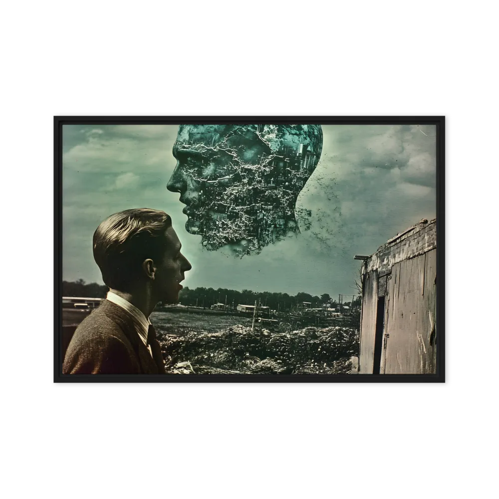 Ethereal Reflections: Identity in a Fragmented World | Canvas with Black Frame | 24″×36″