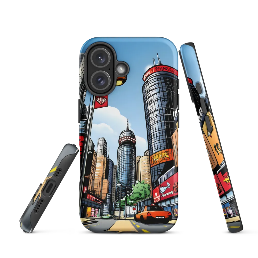 Urban Pulse: A Comic Cityscape | Phone Case