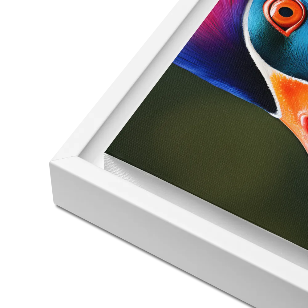 The Majestic Mandarin | Canvas with White Frame | 18″×24″
