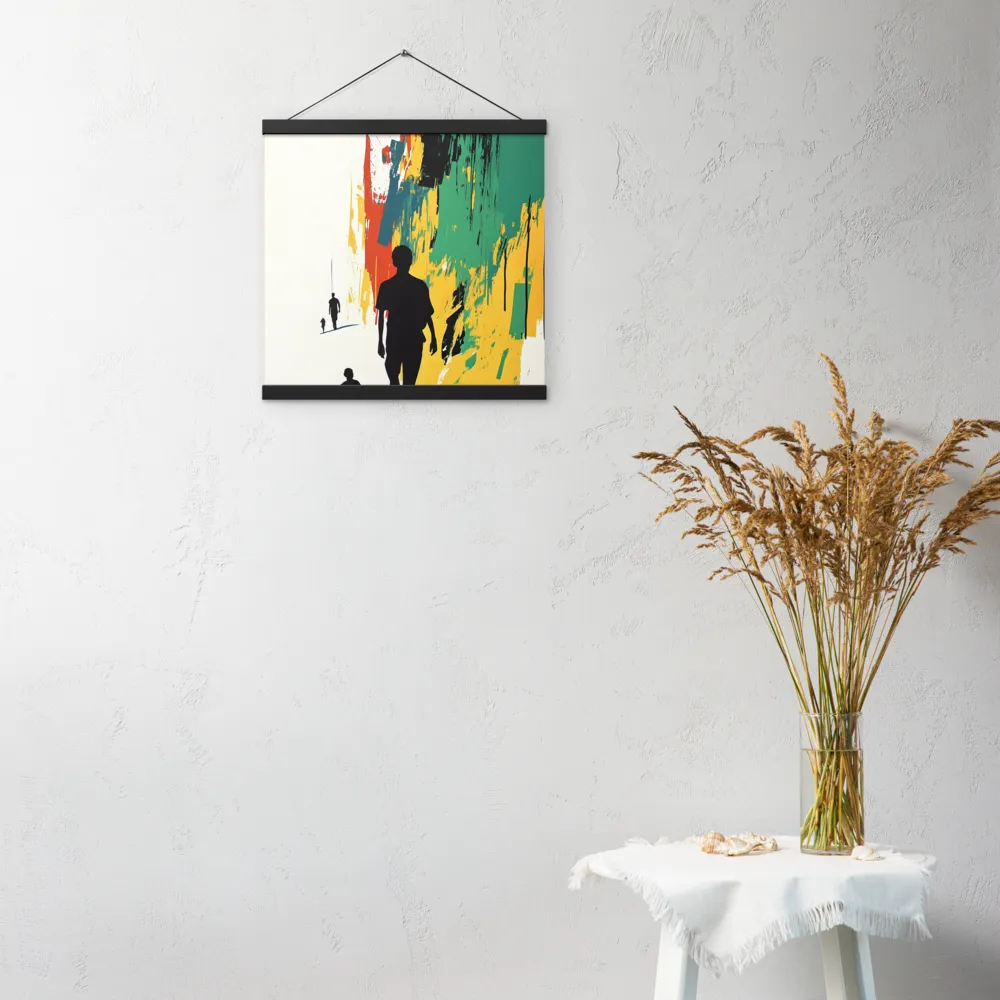 Journey of Silhouettes | Poster With Black Wood Hanger | 16″×16″