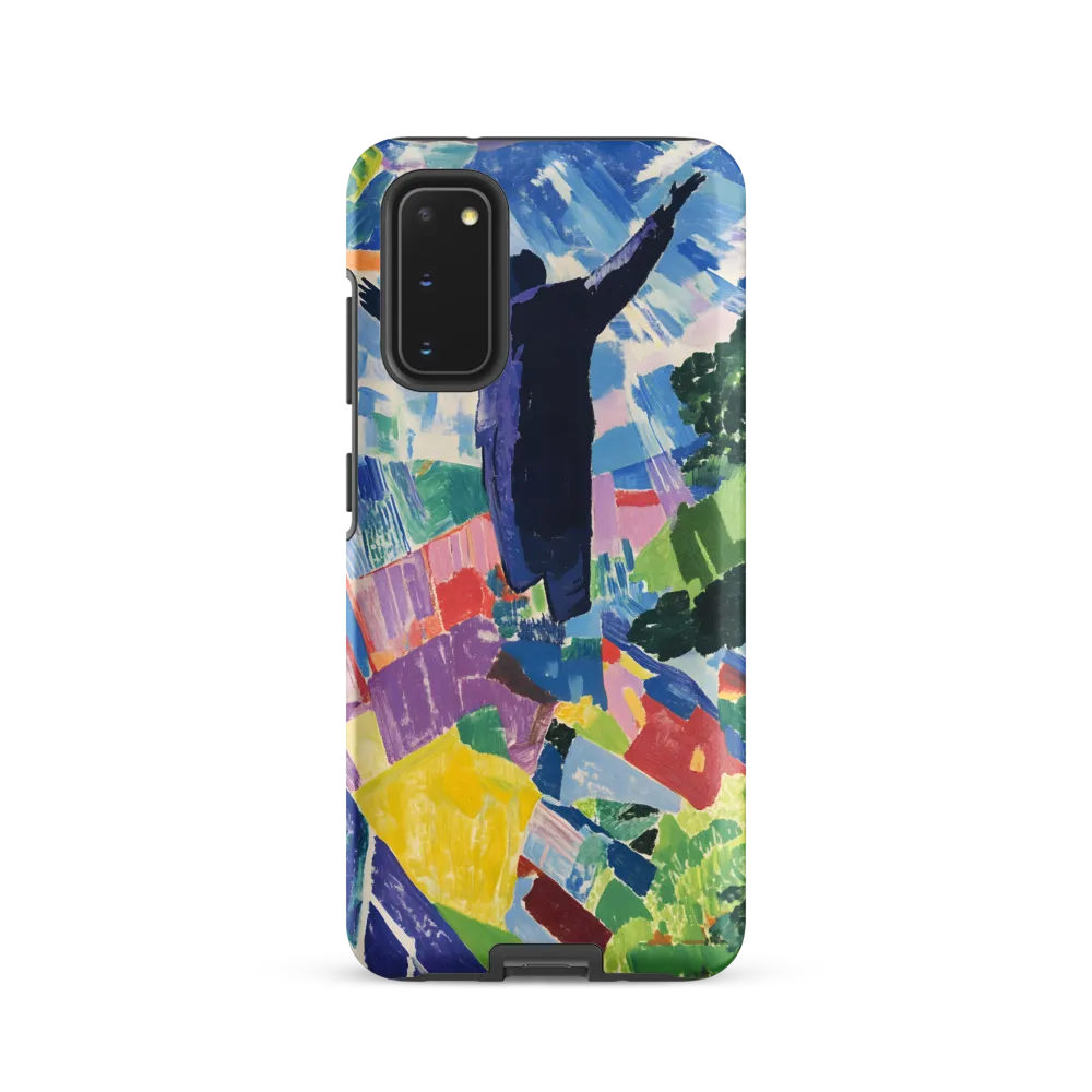 Elysium: A Soaring Figure Amidst Colorful Landscapes | Phone Case |  S20 | Tough Case | Matte