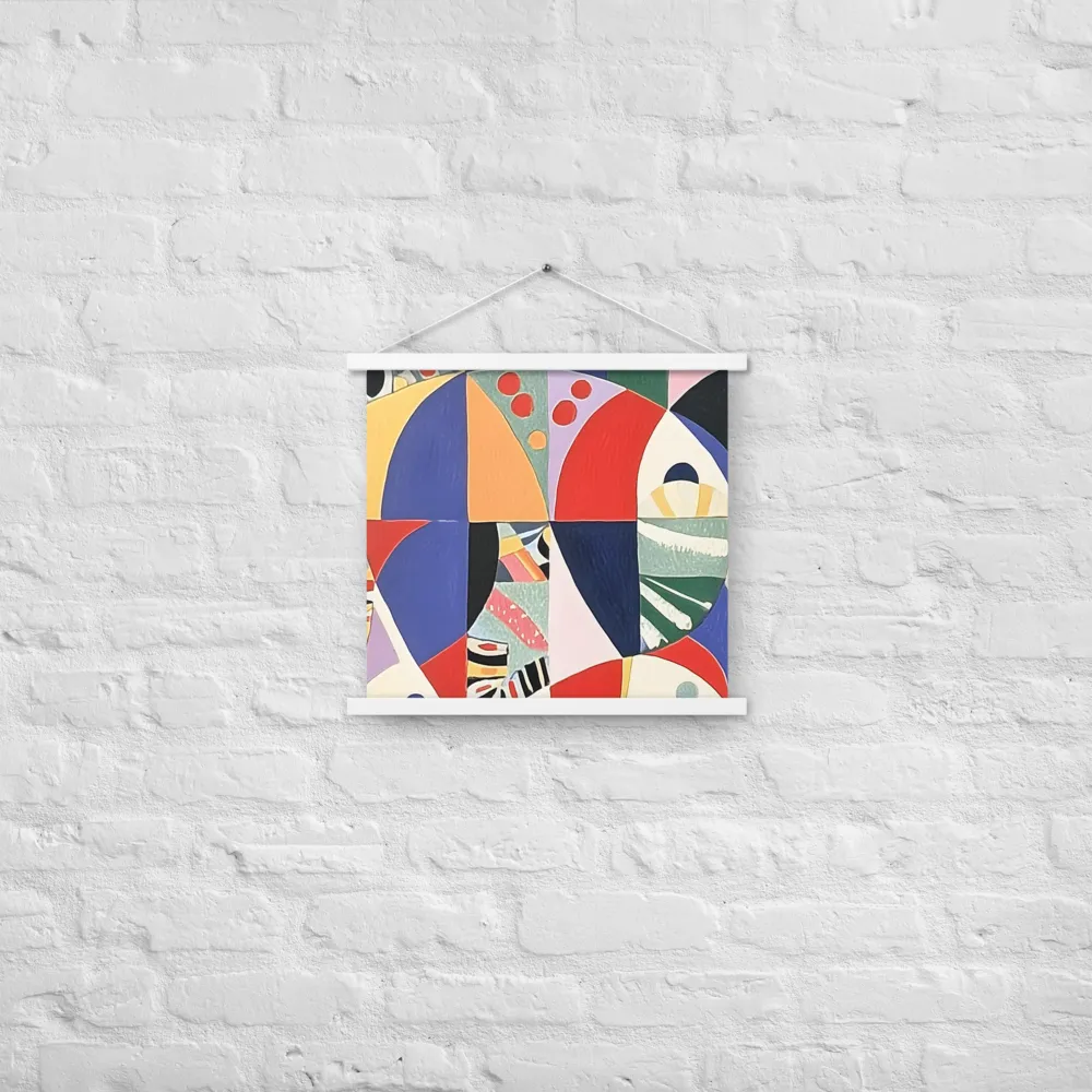 Dynamic Mosaic Symmetry | Poster With White Wood Hanger | 18″×18″