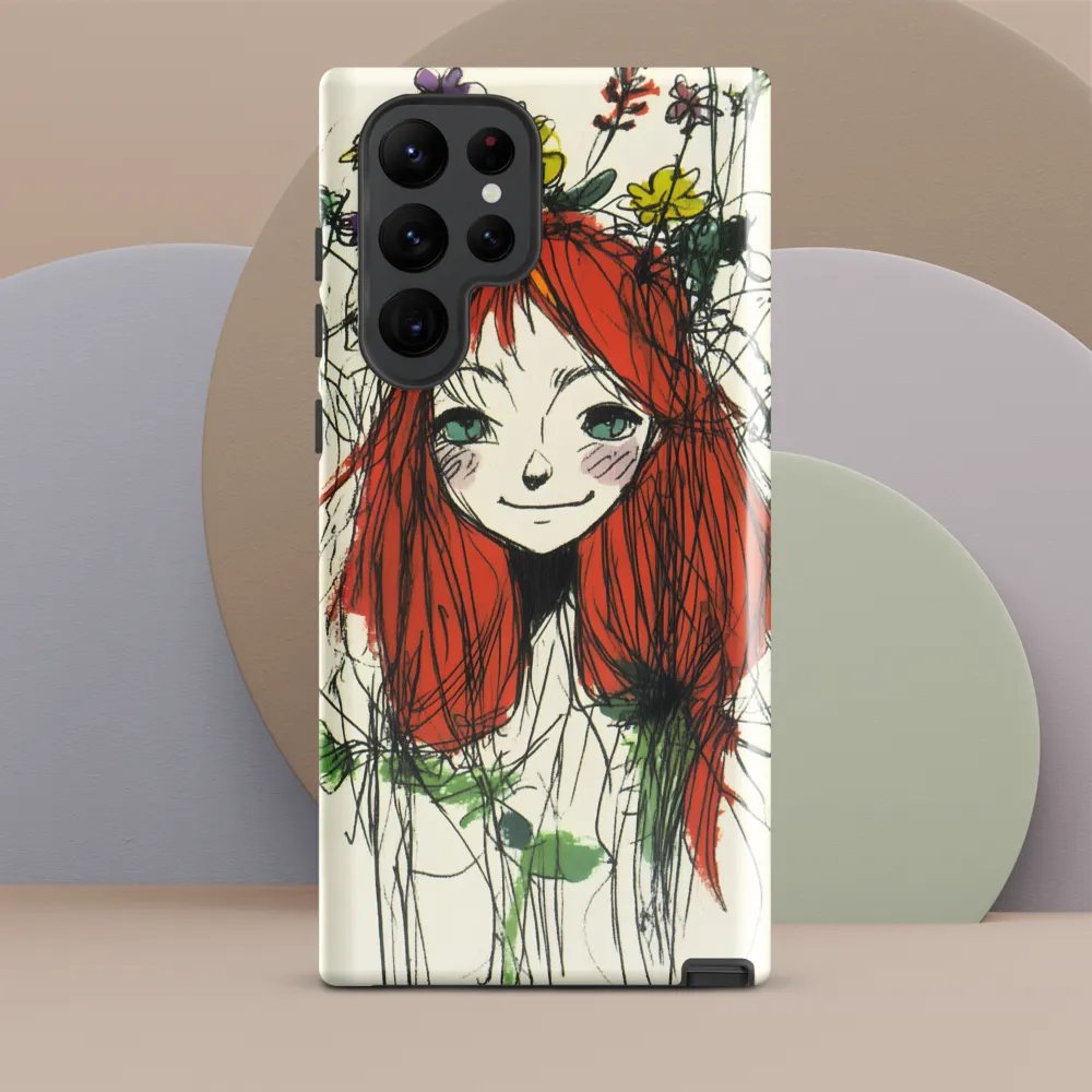 Whimsical Floral Portrait | Phone Case |  S22 Ultra | Tough Case | Glossy