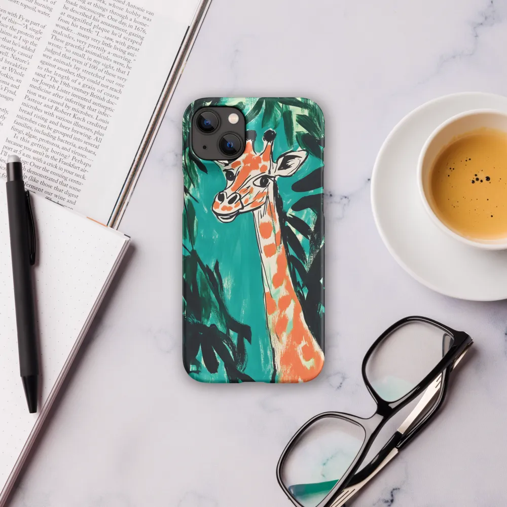 Curious Giraffe in Lush Greenery | Phone Case |  14 Plus | Snap Case | Matte
