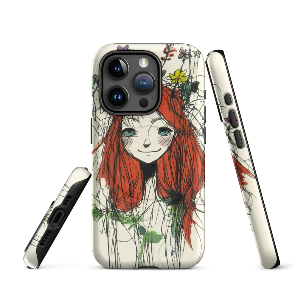Whimsical Floral Portrait | Phone Case |  15 Pro | MagSafe® Tough Case | Matte