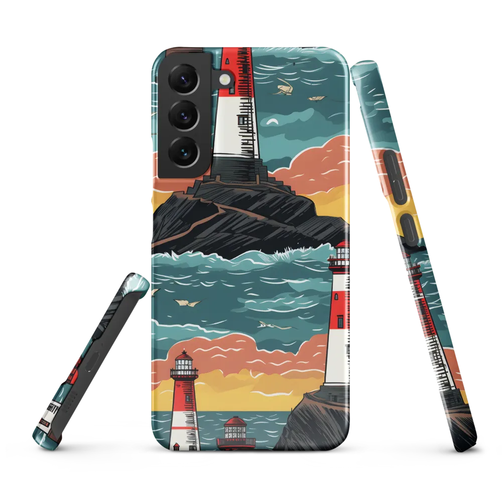 Lighthouses in a Whimsical Ocean | Phone Case |  S22 Plus | Snap Case | Glossy