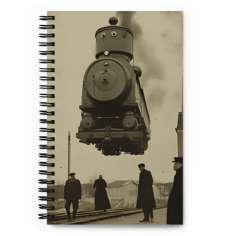 Suspended Reality: The Hovering Locomotive | Spiral Notebook