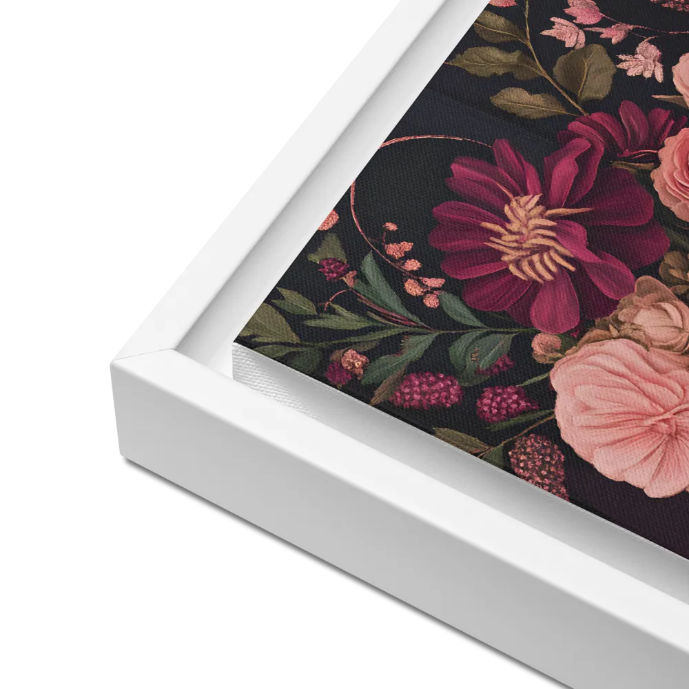 Botanical Elegance | Canvas with White Frame | 12″×12″