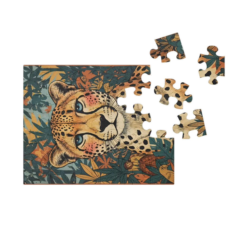 Cheetah in the Canopy 
 Jigsaw Puzzle in Tin Box