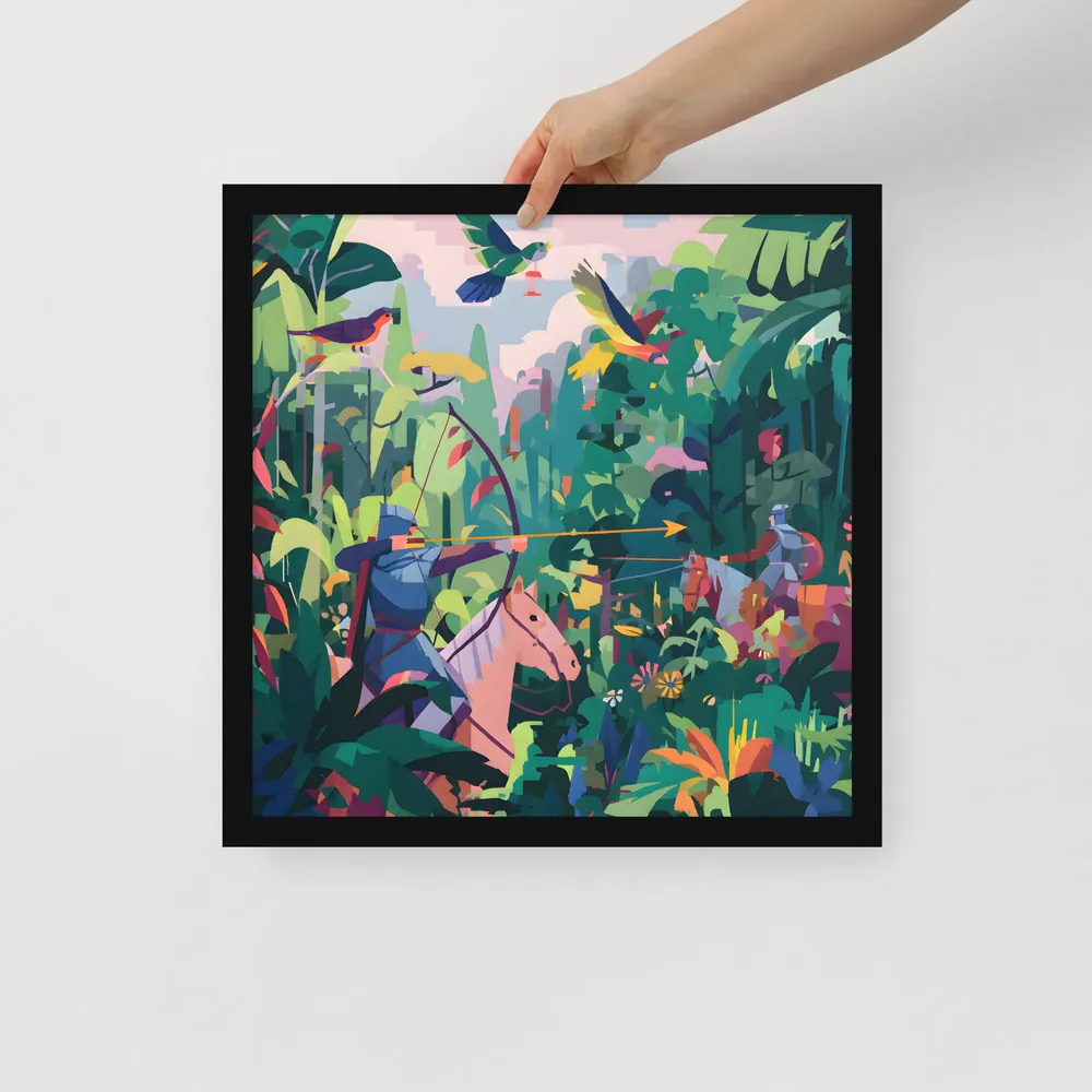 Jungle Archers 
 Poster with Black Frame | 16″x 16″