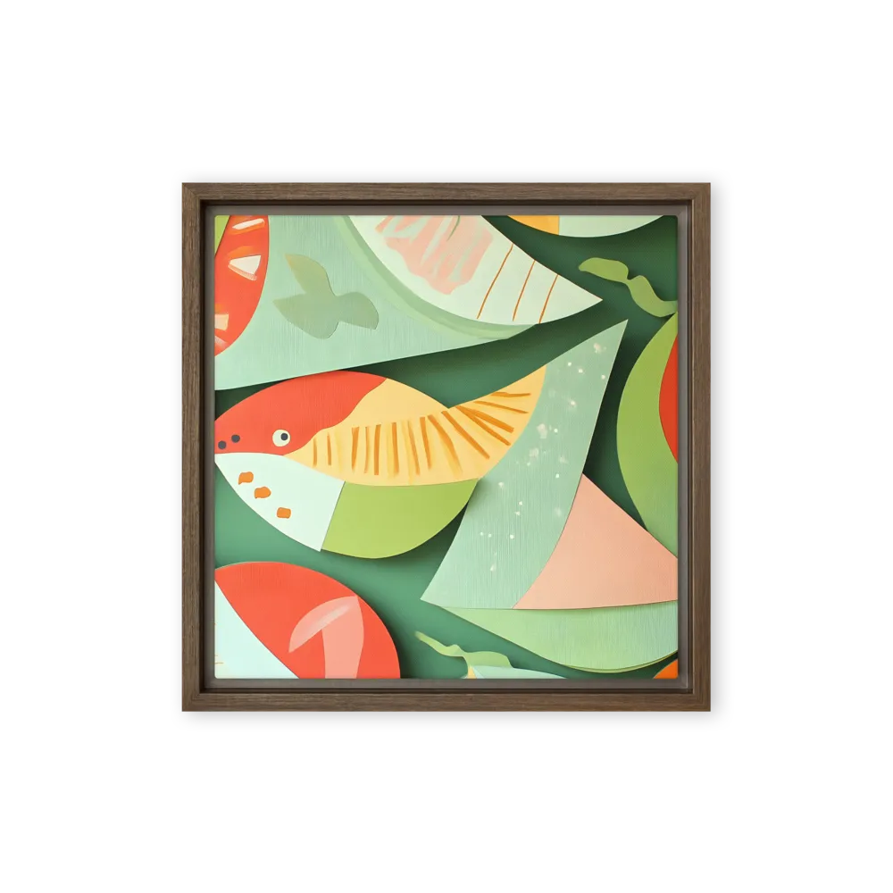 Nature's Palette | Canvas with Brown Frame | 12″×12″