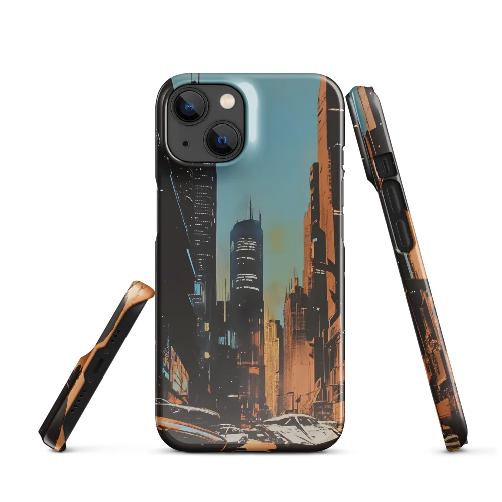 Futuristic Cityscape in Blue and Orange