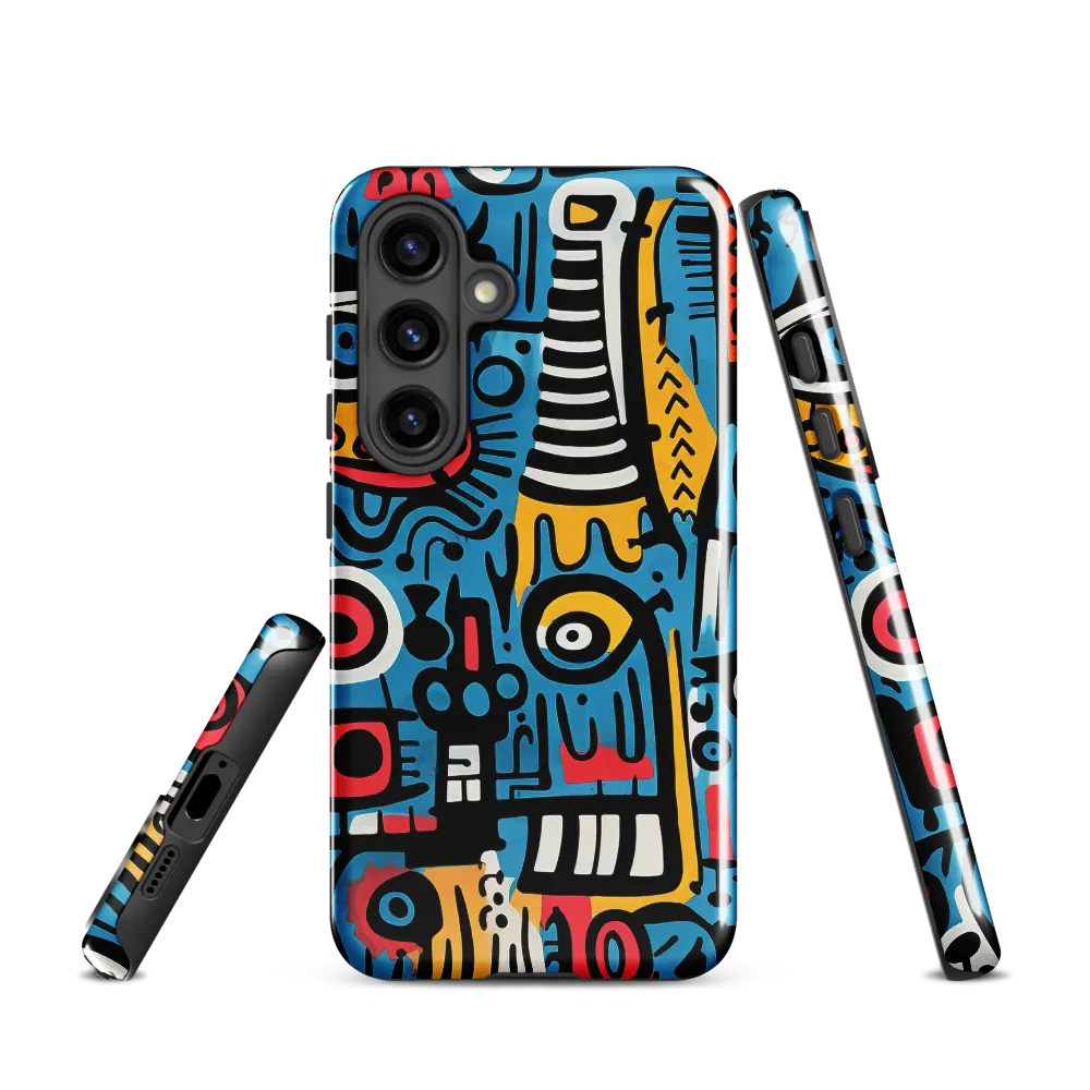 Intricate Playfulness in Geometric Abstract | Phone Case |  S24 | Tough Case | Glossy