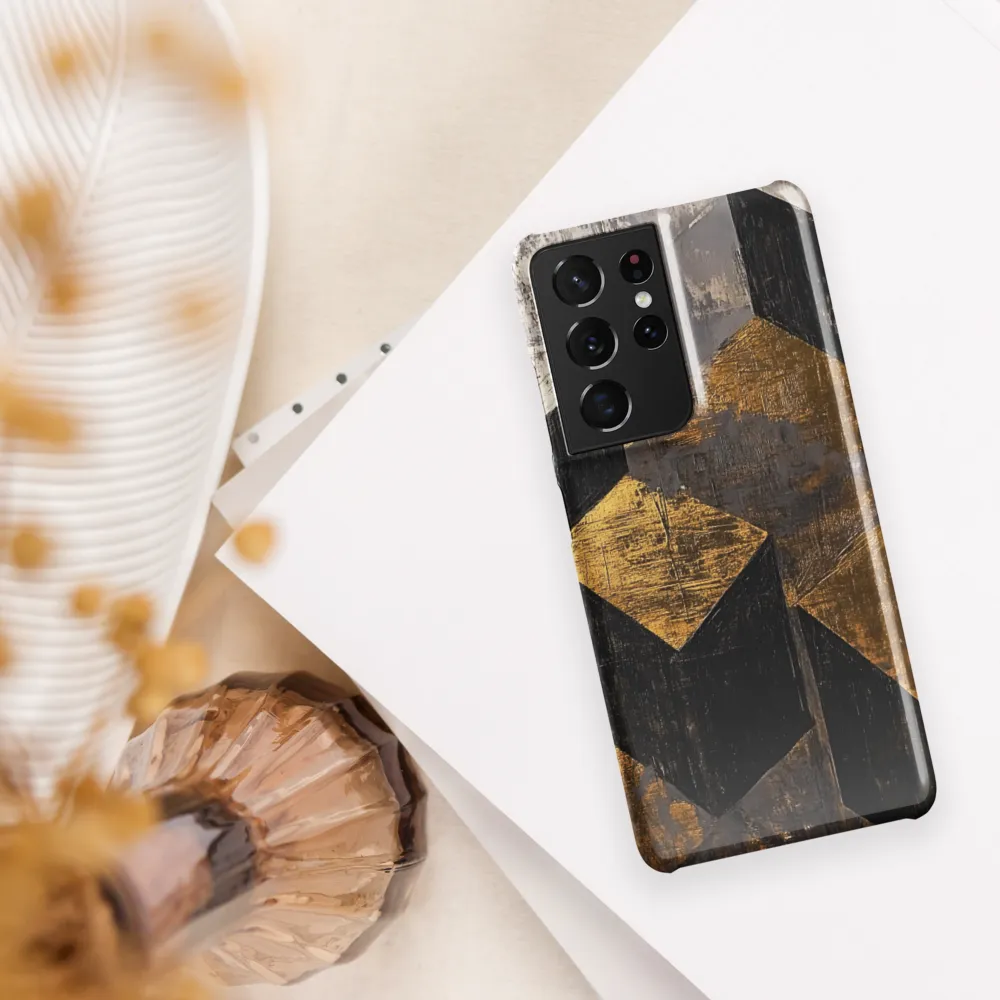 Geometric Harmony in Gold and Black | Phone Case |  S21 Ultra | Snap Case | Glossy
