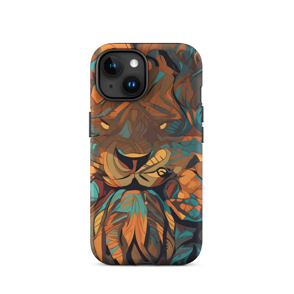 Fierce Royalty: A Geometric Exploration of Lions | Phone Case |  15 | Tough Case | Matte