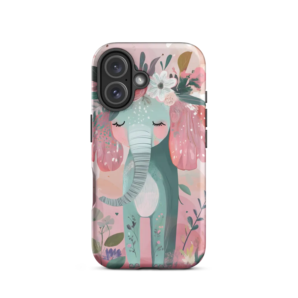 Whimsical Elephant in Bloom | Phone Case