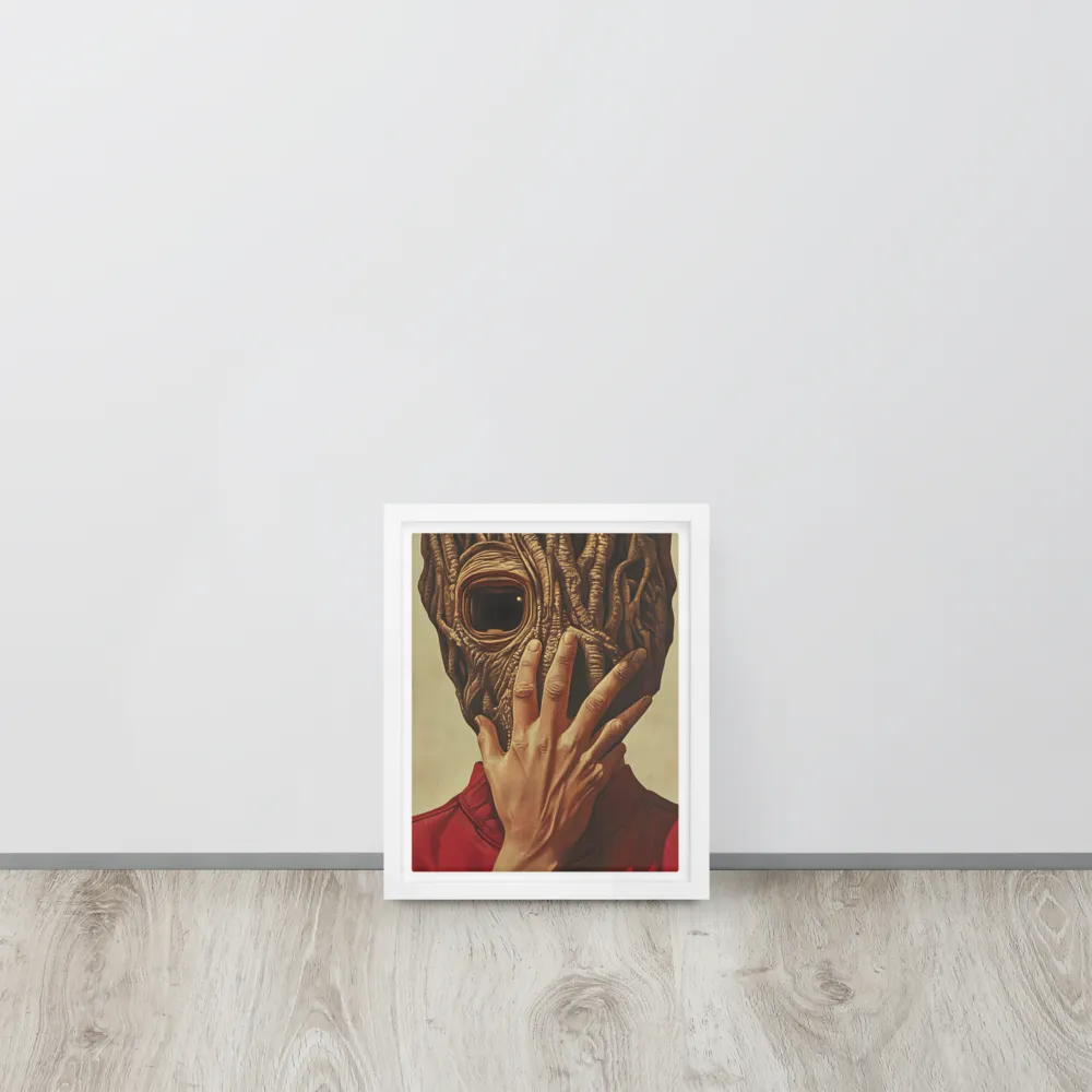 The Mask of Roots | Canvas with White Frame | 8″×10″