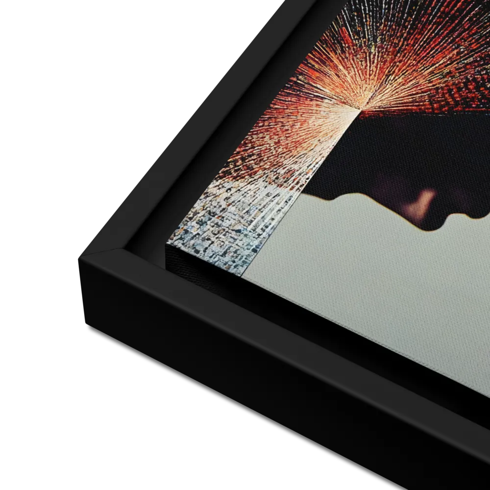 Radiant Reflection: An Abstract Journey of Thought | Canvas with Black Frame | 16″×16″