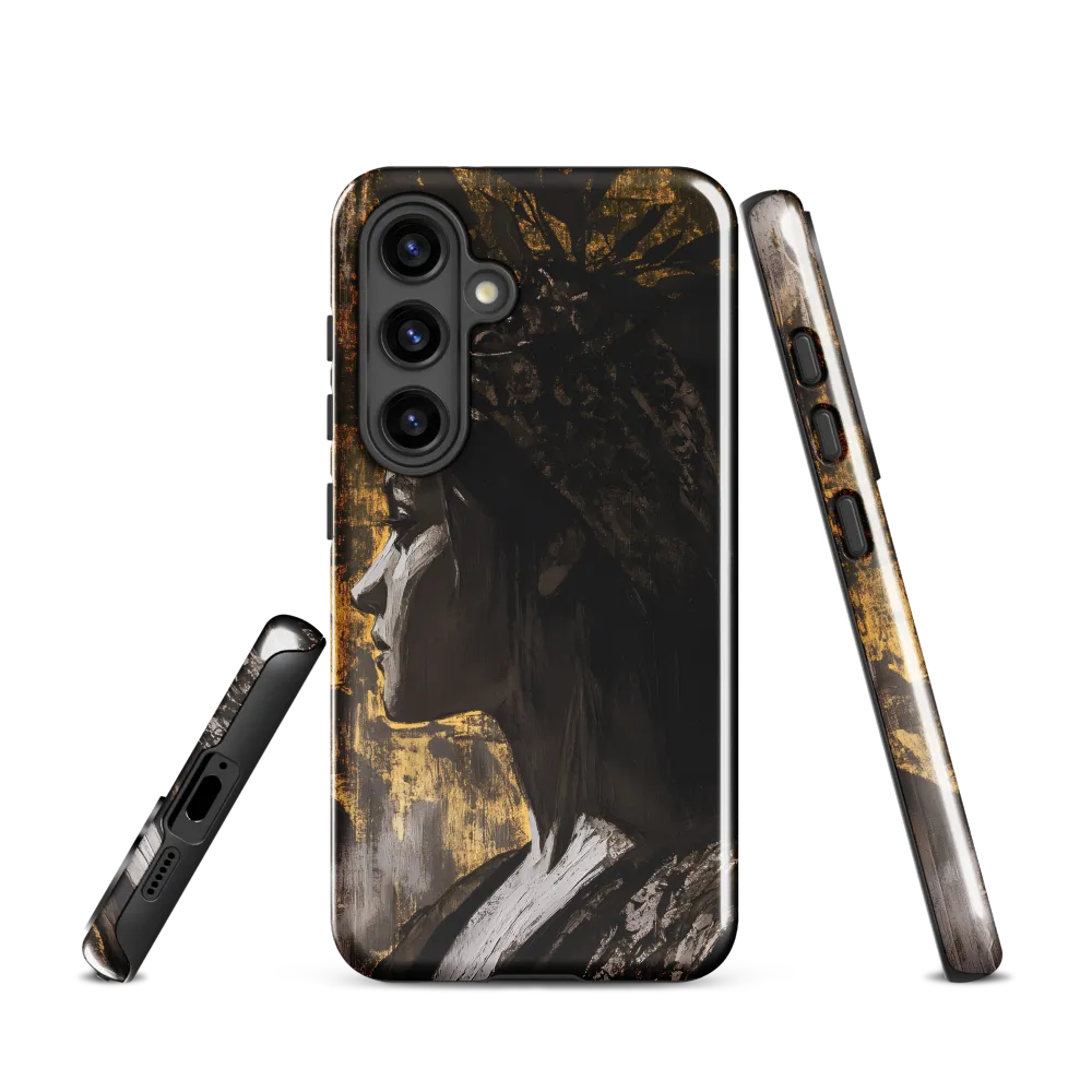 Golden Elegance: A Modern Profile Portrait