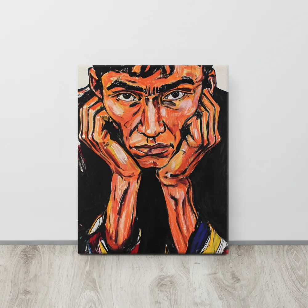 Contemplative Intensity: An Expressionist Portrait