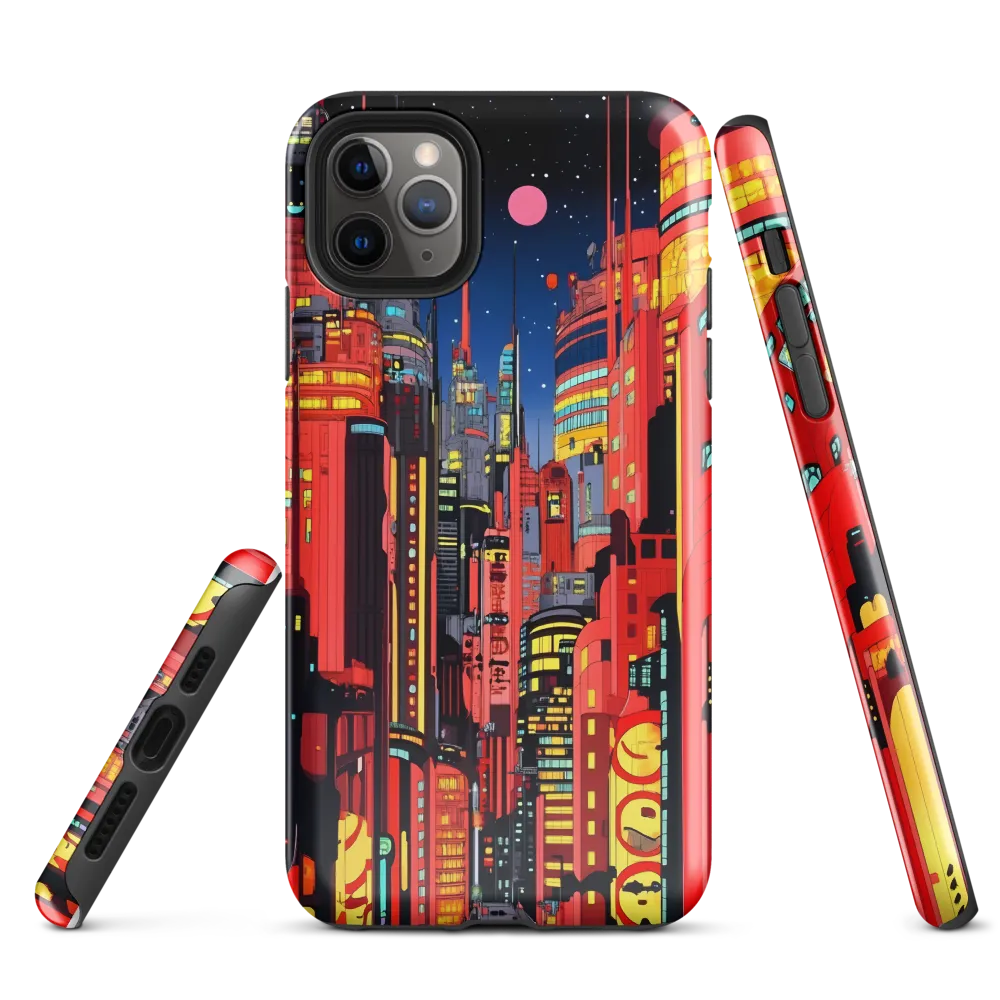 Neon Dreams: A Cyberpunk Cityscape | Phone Case |  11 Pro Max | Tough Case | Glossy