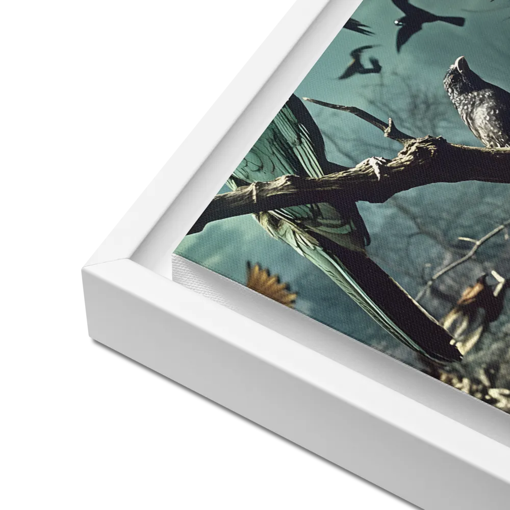 Whispers of the Avian Realm | Canvas with White Frame | 12″×12″
