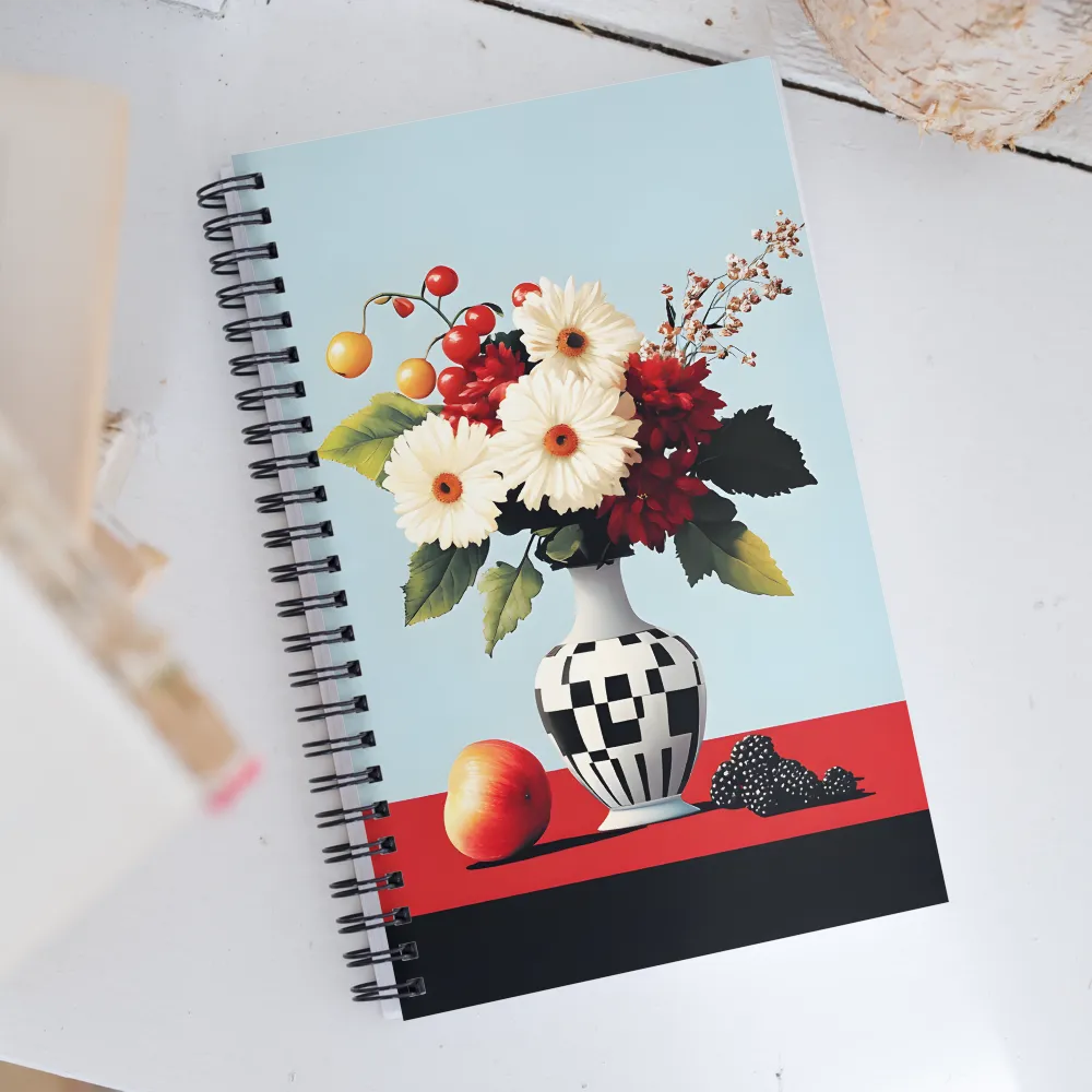 Floral Symphony: A Modern Still Life | Spiral Notebook