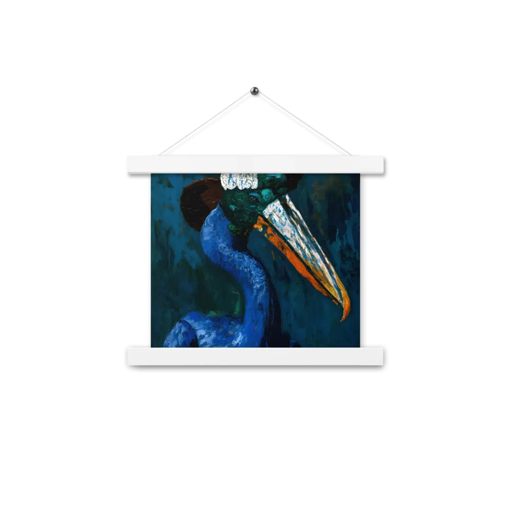 Majestic Absurdity: The Hat-Wearing Bird | Poster With White Wood Hanger | 10″×10″
