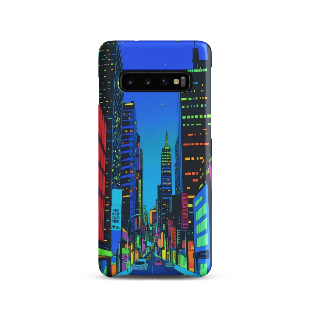 Neon Dreamscape: A Futuristic City at Dusk | Phone Case |  S10 | Snap Case | Matte