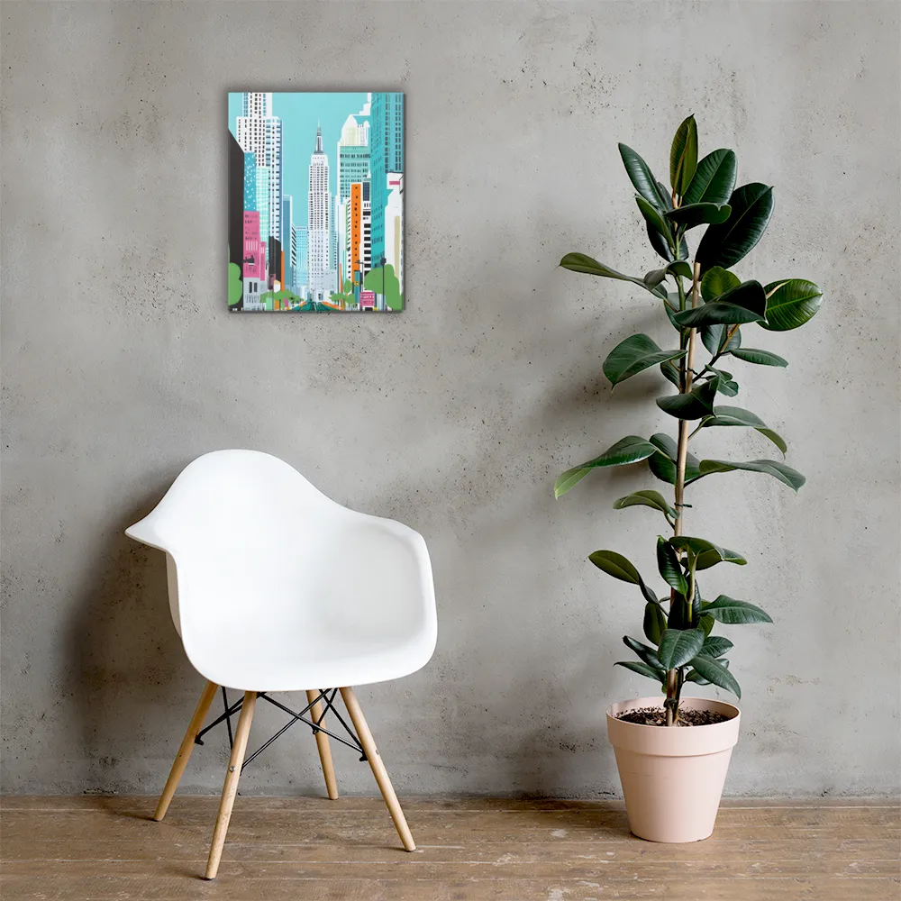 Urban Symphony: A Modern Cityscape | Canvas | 16″×20″