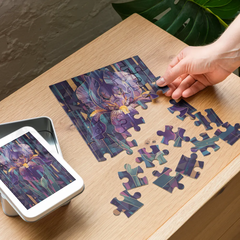 Geometric Iris 
 Jigsaw Puzzle in Tin Box