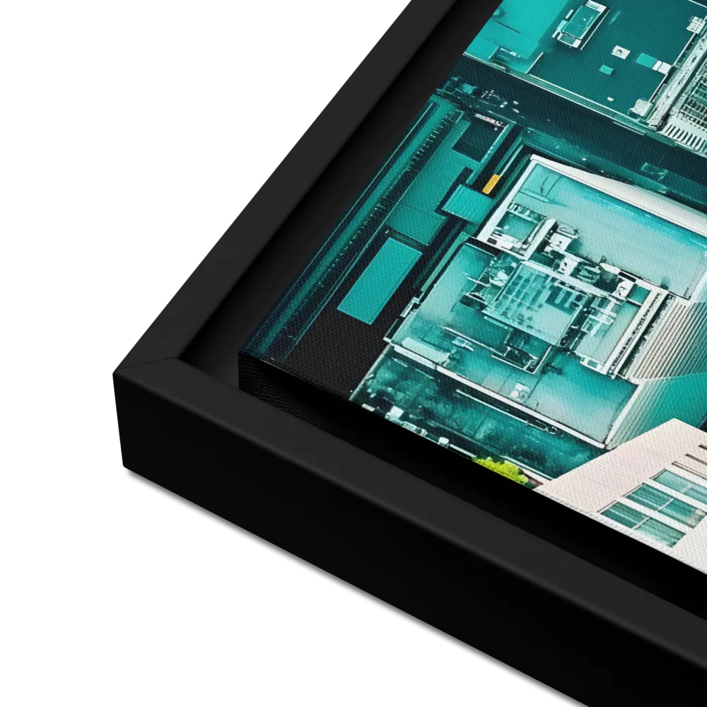 Urban Geometry: Aerial Perspective | Canvas with Black Frame | 16″×16″