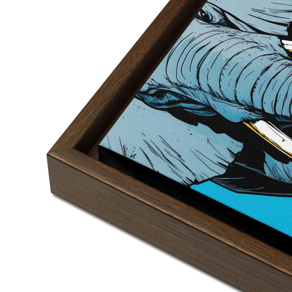 Majestic Presence: The Elephant | Canvas with Brown Frame | 12″×12″