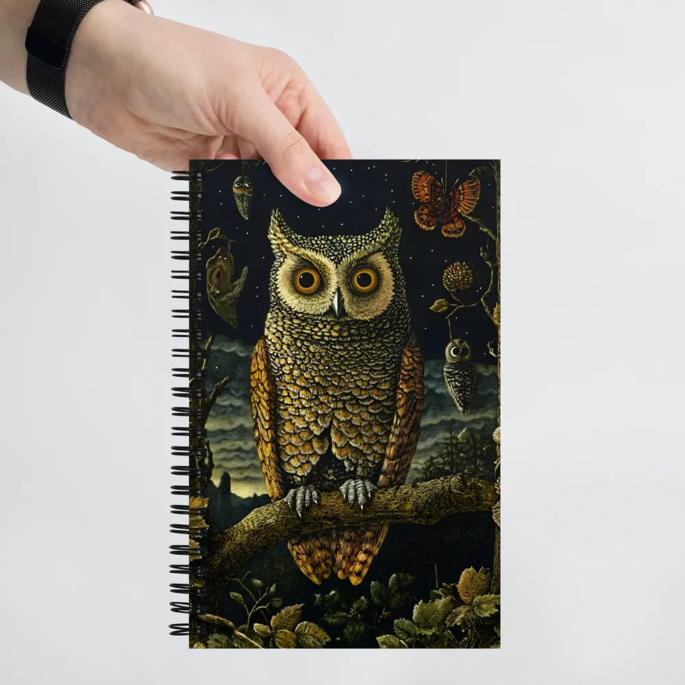 Mystical Night: The Guardian Owl | Spiral Notebook