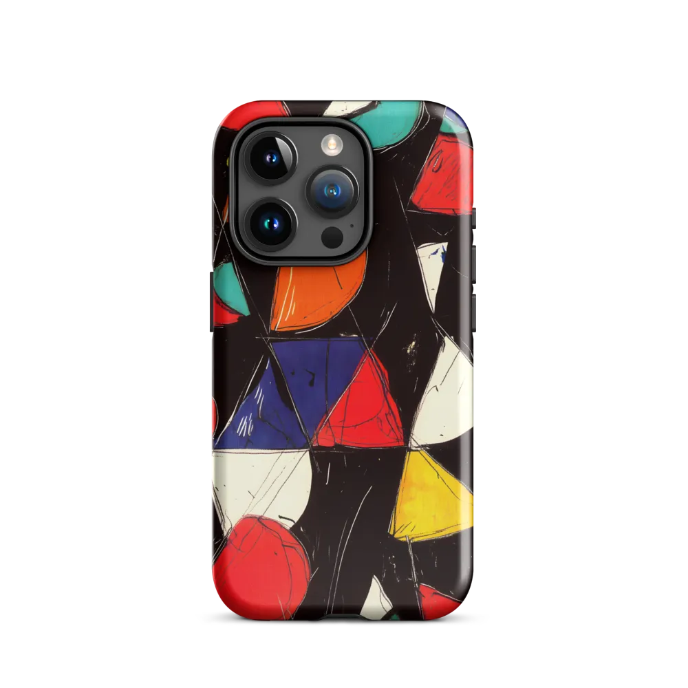 Vibrant Geometric Symphony | Phone Case |  15 Pro | Tough Case | Glossy