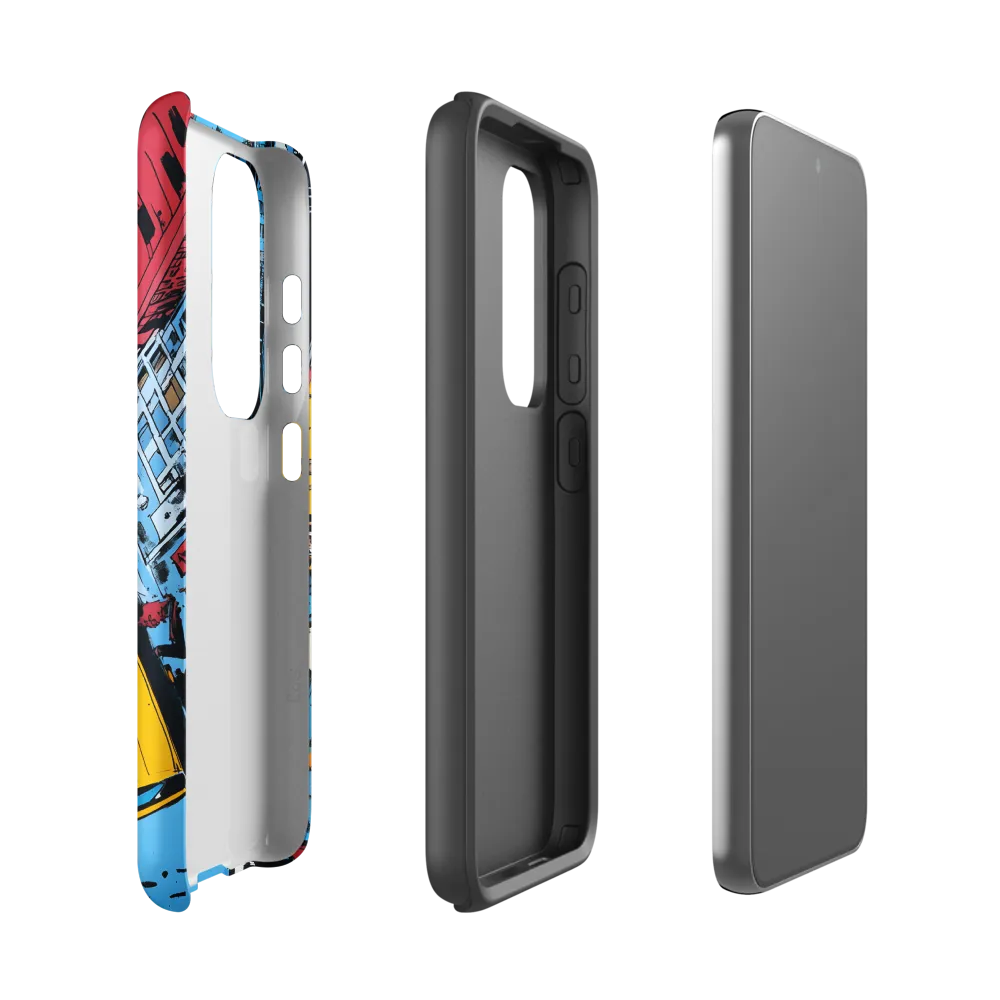 Urban Chaos: Aerial View of City Life | Phone Case |  S23 | Tough Case | Matte
