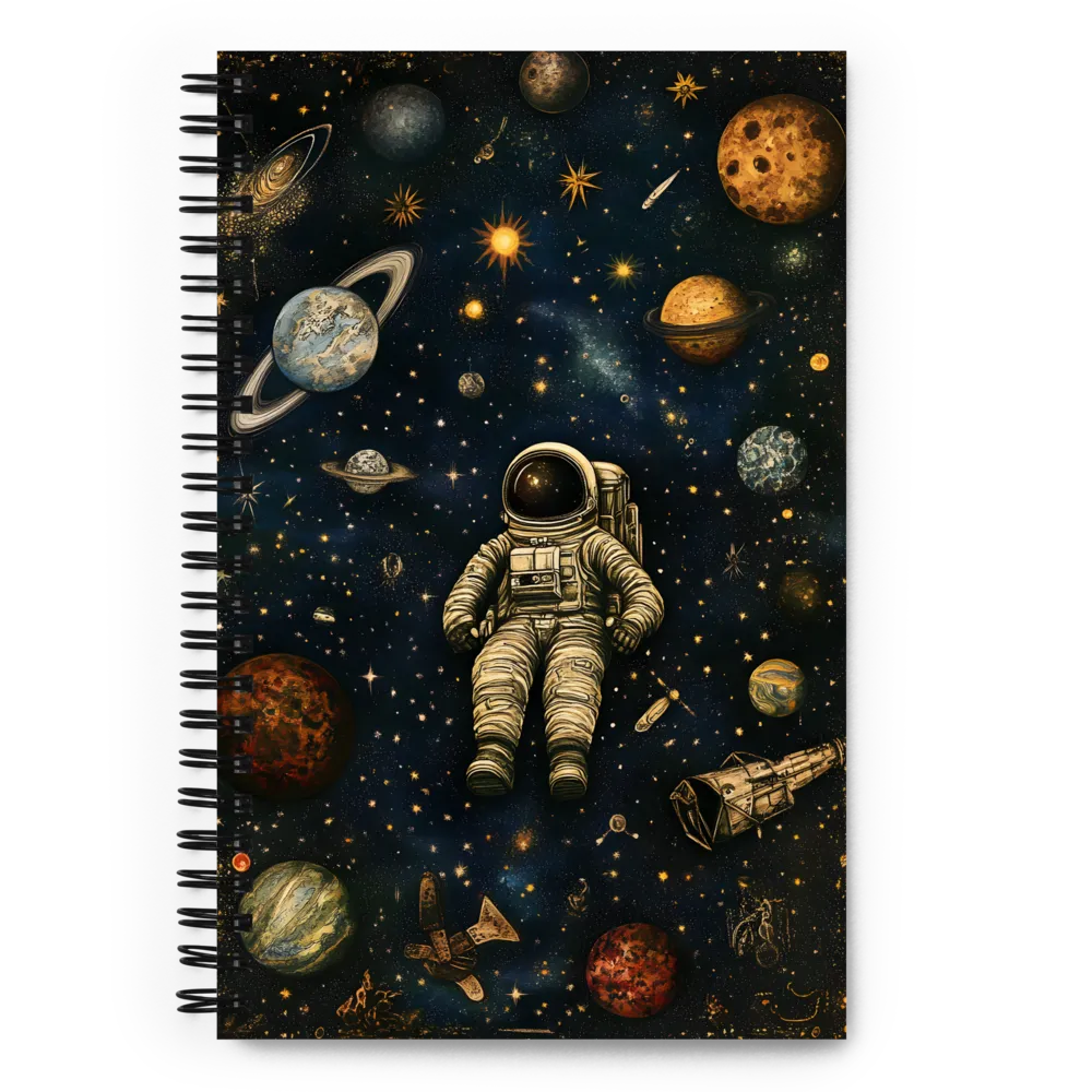 Cosmic Voyage: An Astronaut's Solitude | Spiral Notebook