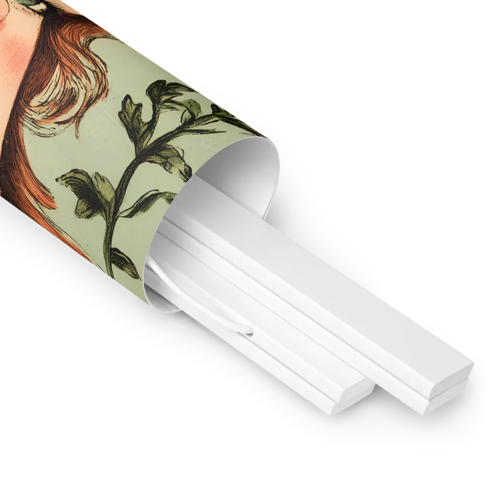 Whimsical Portrait of a Flower-Adorned Girl | Poster With White Wood Hanger | 16″×20″
