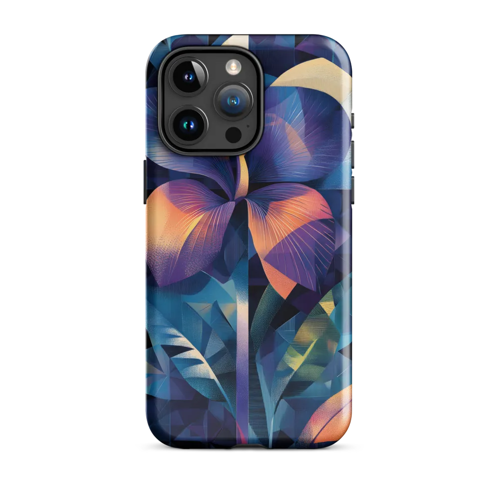 Iridescent Orchid in Geometric Night