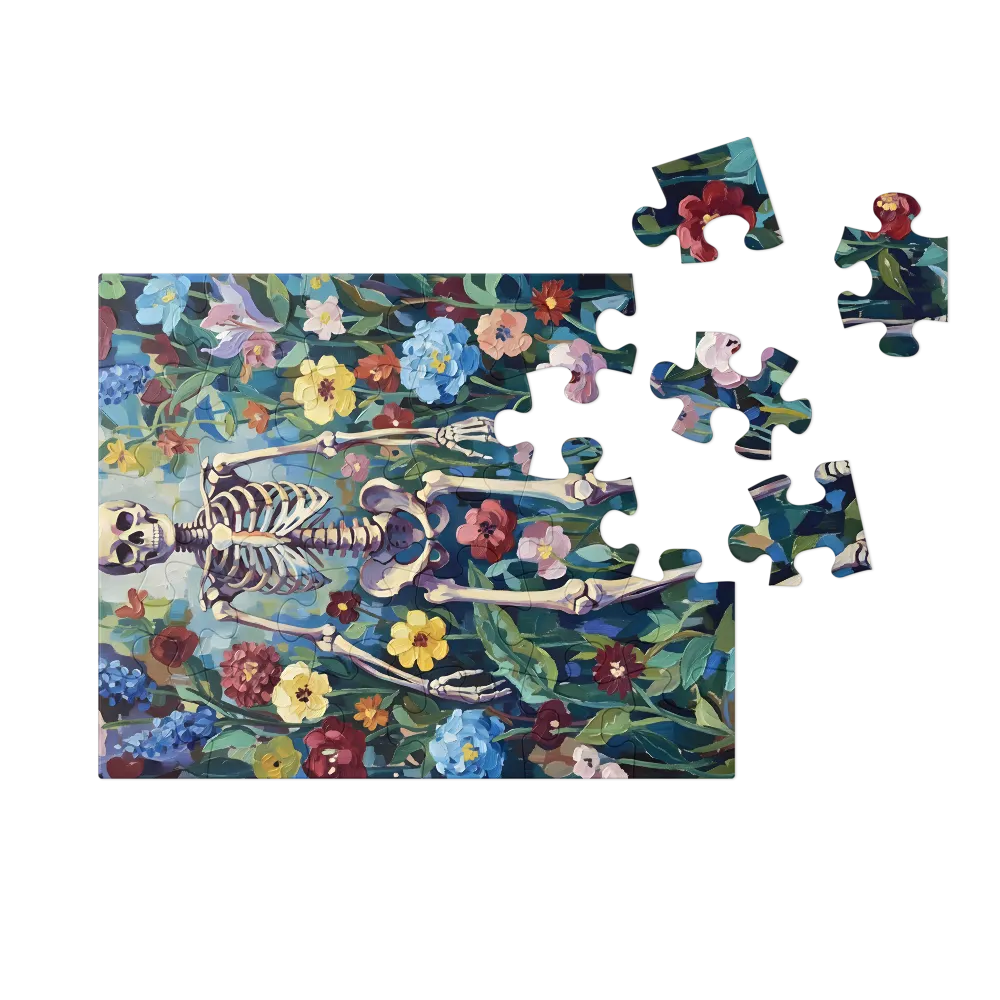 Skeleton in Bloom 
 Jigsaw Puzzle in Tin Box