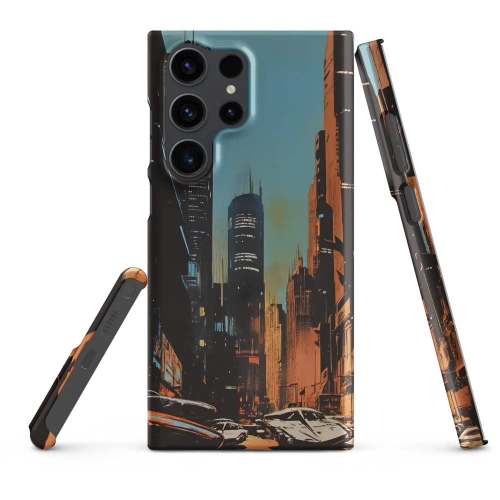 Futuristic Cityscape in Blue and Orange