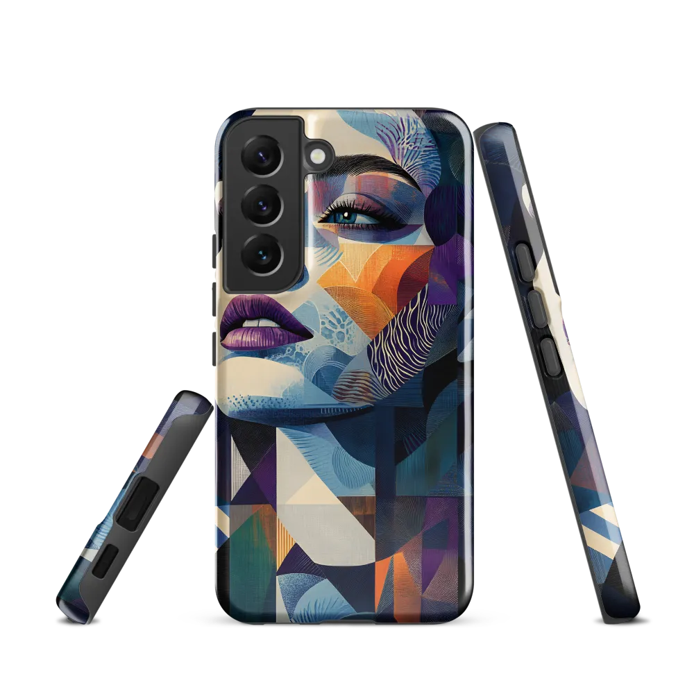 Fragmented Mystery: A Modern Portrait | Phone Case |  S22 | Tough Case | Glossy