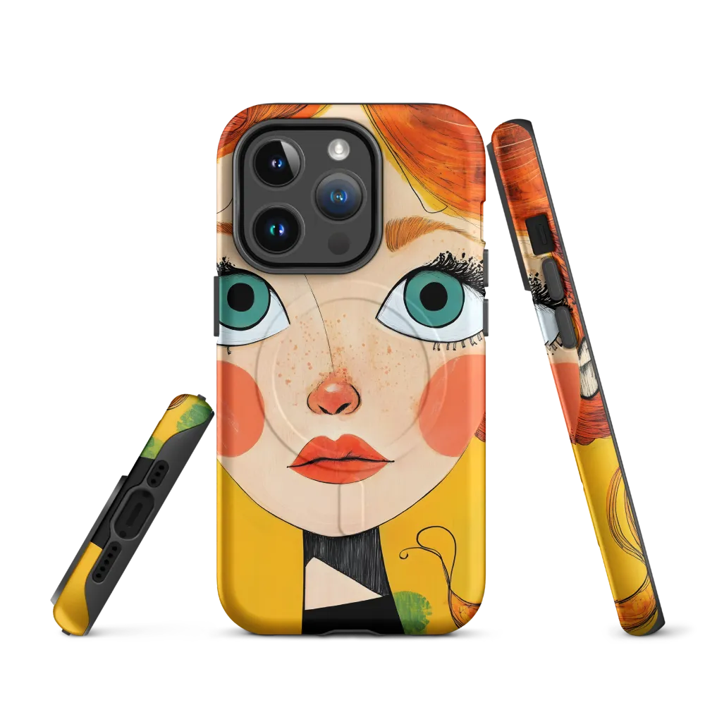 Whimsical Portrait of a Girl | Phone Case |  14 Pro | MagSafe® Tough Case | Matte