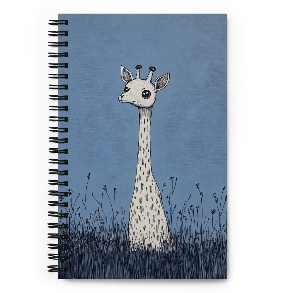 Whimsical Giraffe in Blue | Spiral Notebook