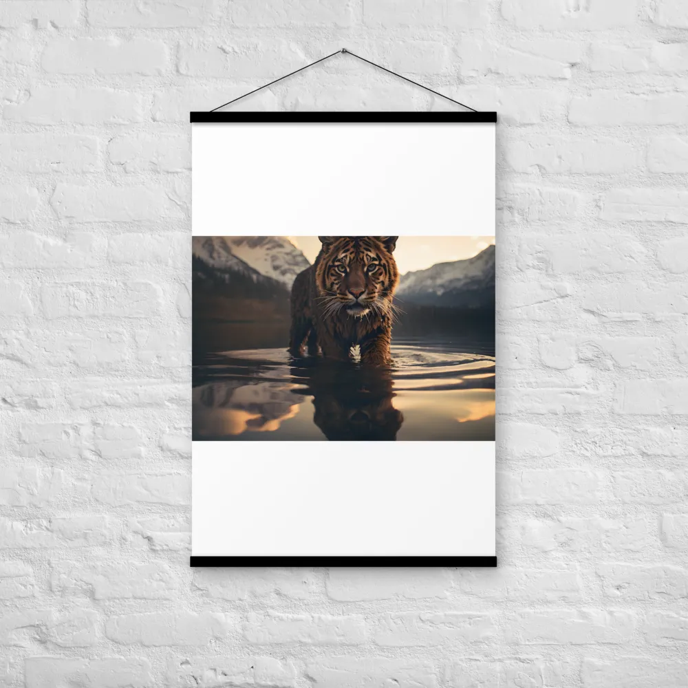 Majestic Reflection: The Tiger's Domain | Poster With Black Wood Hanger | 24″×36″