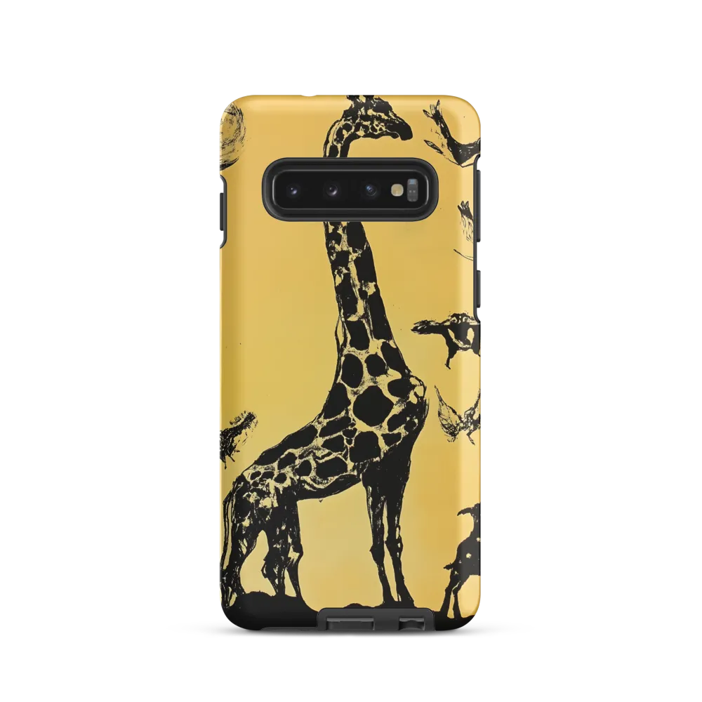 Whimsical Harmony of Giraffe and Birds