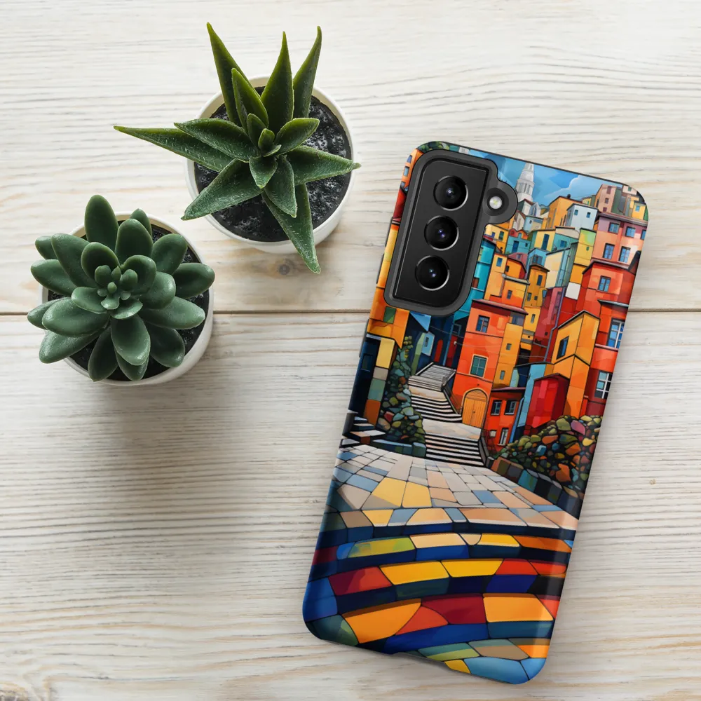 Vibrant Village: A Cubist Journey